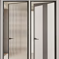 Contemporary Swing Doors Featuring Various Glass Textures And Metal Frames 3d model
