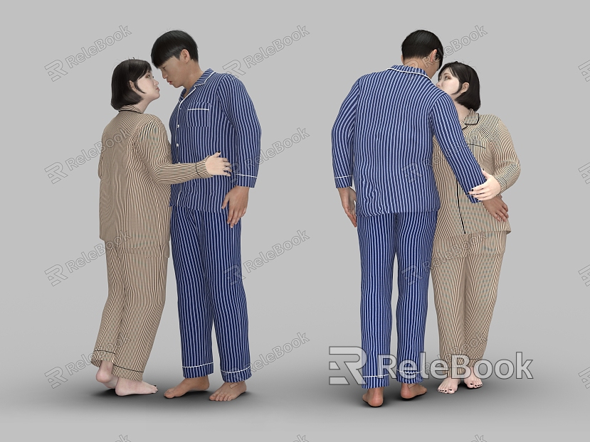 Modern Double Family Man Woman model