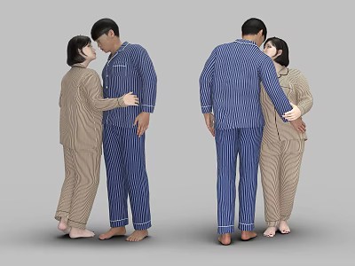 Modern Double Family Man Woman 3d model