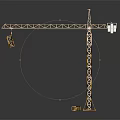 Yellow Tower Crane With Boom Hook And Reflective Base On Dark Background 3d model