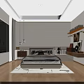 Modern Bedroom Interior Design With Wall Paneling Large Bed Window And Wooden Floor