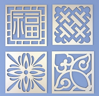 Carved Square Carved Traditional Pattern Lattice Carved Pattern Carved Pattern Classical Pattern 3d model