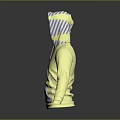 Yellow Hooded Sweatshirt with Gray Stripes Front Pocket and Drawstring Casual Fashion Apparel