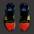 Modern Sports Shoes With Colorful Red Yellow Green Upper And Black Soles Design