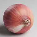 Fresh Red Onion Placed in Red Small Basket with Clear Close Up View