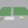 Sports Equipment For Football Field Rugby Pitch With Goalposts Bleachers And Markings