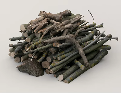 Natural Wood Logs and Stones Stacked for Outdoor Garden Decoration 3d model Natural Wood Logs and Stones Stacked for Outdoor Garden Decoration 3d model