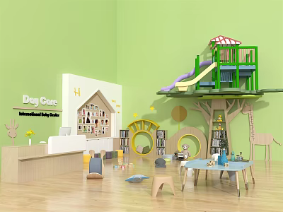 Modern Kindergarten Hall Kindergarten 3d model