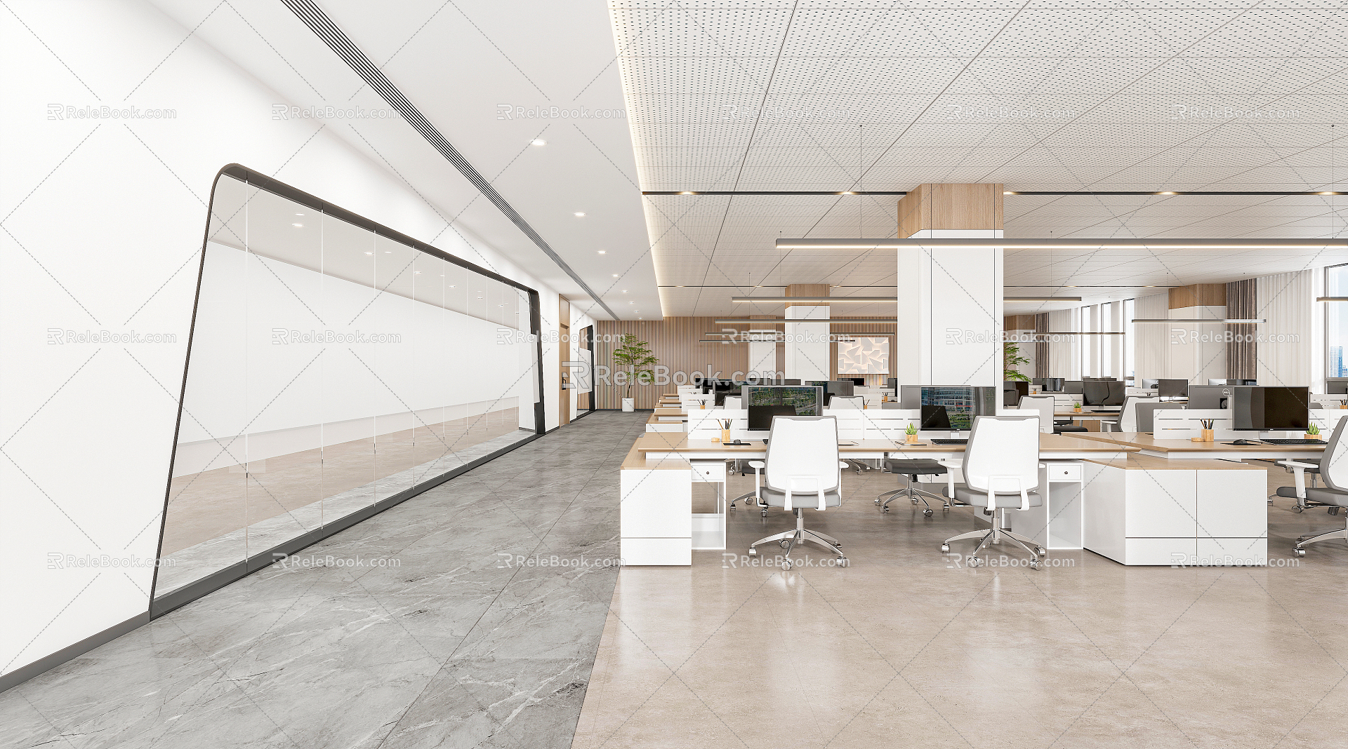 modern public office area public office 3d model