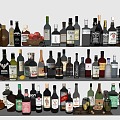 Modern fruit juice wine combination wine bottle wine set fruit drink fruit juice wine champagne 3d model