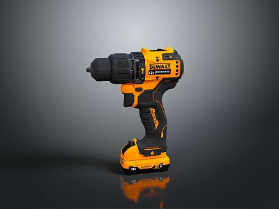 DEWALT Cordless Drill Power Tool Featuring Yellow Black Design And Rechargeable Battery 3d model