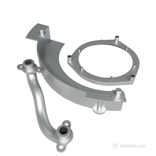 Metal Mechanical Components For Industrial Machinery With Precision Engineered Structure 3d model 