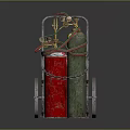 Portable Wheeled Gas Cylinder Apparatus With Hose And Control Valves