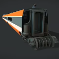 Orange And White High Speed Train With Streamlined Design And Modern Exterior 3d model