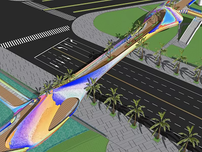 pedestrian bridge 3d model