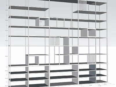 Modern Display Shelves with Multiple Layers and Various Sized Compartments for Product 3d model