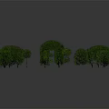 Lush Green Trees Collection With Various Sizes and Shapes Against Gray Background