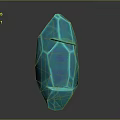 Elegant Blue Stone Crystal Featuring Geometric Surface Texture On Gray Background