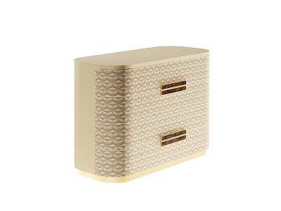 Elegant Modern Gold Textured Two Drawer Chest of Drawers for Home Decor 3d model