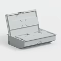 Gray Metal Open Computer Case With Internal Compartments And Secure Lock Design 3d model