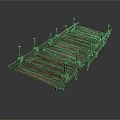 Rustic Wooden Bridge Structure With Planks And Rope Bindings Design