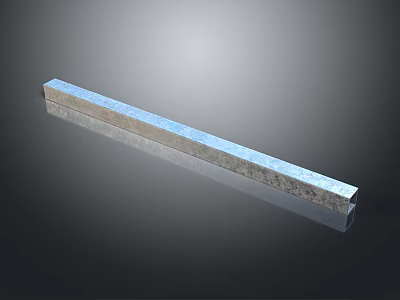 Long Smooth Metal Bar Component For Industrial Equipment With Reflective Finish 3d model