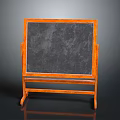 Wooden Frame Blackboard With Sturdy Stand And Writing Surface 3d model