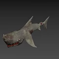Mythical Fierce Shark With Sharp Teeth And Menacing Grayish White Appearance