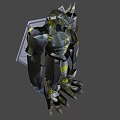 Game Movie Character With Black And Yellow Armored Mechanical Design In Starry Space