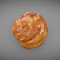 Freshly Baked Round Artisan Bread With Textured Glossy Surface And Golden Crust