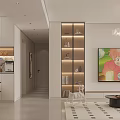 Warm Cream Style Living And Dining Room With Comfortable Sofa And Artistic Wall Decorations