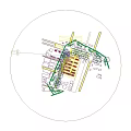 Modern High Rise Residential Buildings with Urban Street Trees Evening Lighting and Traffic Trails