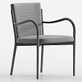 Elegant Single Chair With Beige Upholstery Dark Wood Frame And Brass Decorative Details