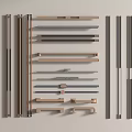 Various Modern Cabinet Handles With Different Materials And Decorative Designs 3d model