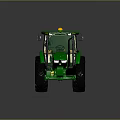 Green Agricultural Tractor With Large Yellow Wheels Modern Design And Reflective Surface