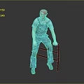 Worker European worker mechanic builder repairman miner digger figure 3d model