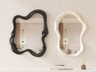 Ancient Style Makeup Mirror Special-Shaped Mirror Wall-Mounted Mirror Dressing Mirror Bathroom Mirror 3d model