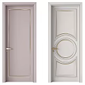 Modern Hinged Doors Design With Gray White Gold Accents And Glass Panels