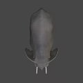 Gray Elephant Model With White Ivory Tusks Standing On Black Background
