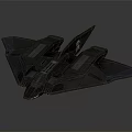 Futuristic Spacecraft Model With Sleek Dark Structure And Angular Wings For Aerospace Enthusiasts 3d model