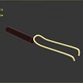 Practical Household White Tongs with Black Handle on Gray Background and Reflection