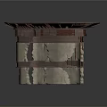 Ancient Circular Architectural Structure Model With Wooden Top And Stone Pillar Supports