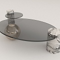 Glass Transparent Light Luxury Coffee Table 3d model