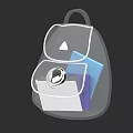 Transparent Backpack With Colored Books And White Outline For Daily Use