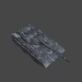 Modern Military Tank With Camouflage Paint Main Gun Barrel And Turret