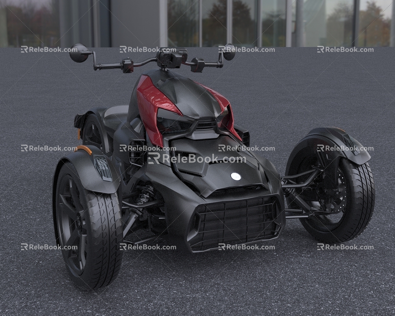 Modern Motorcycle Bombardier Ryke Spiderman Three-wheeled Motorcycle 3d model