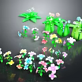 Colorful Decorative Plants With Various Flowers And Green Leaves In Different Pots