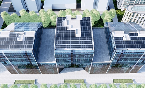 Modern solar panel roof photovoltaic 3d model