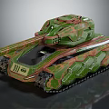 Modern Military Vehicle Tank With Camouflage Pattern Tracks And Cannon Design
