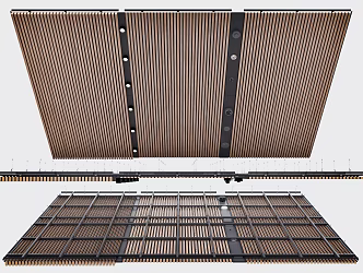 Modern Ceiling Office Hall Ceiling Wooden Bamboo Ceiling Original Ecological Ceiling Iron Wooden Ceiling 3d model